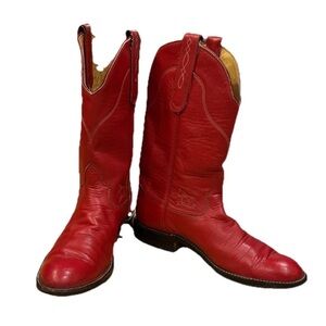 Tony Lama George Strait Red Leather Western Cowboy Boots Women's 7B Cowgirl